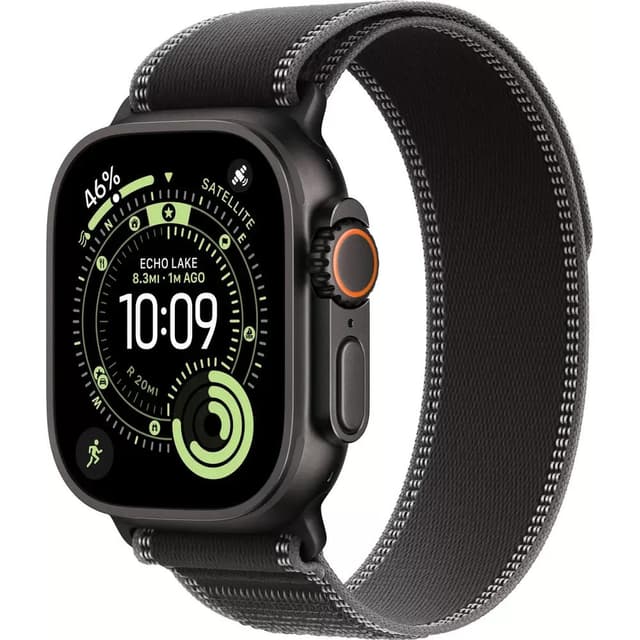 Умные часы Apple Watch Ultra 3 LTE 49 мм (титановый корпус, черный/черный, нейлоновый ремешок размера M/L)