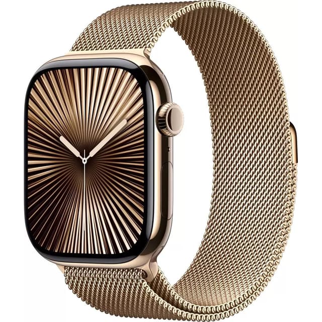 Умные часы Apple Watch Series 10 LTE 46 мм (титановый корпус, золотистый/золотистый, миланская петля M/L)