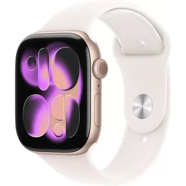Умные часы Apple Watch Series 11 42 мм (алюминиевый корпус, розовое золото/легкие румяна, спортивный силиконовый ремешок S/M)