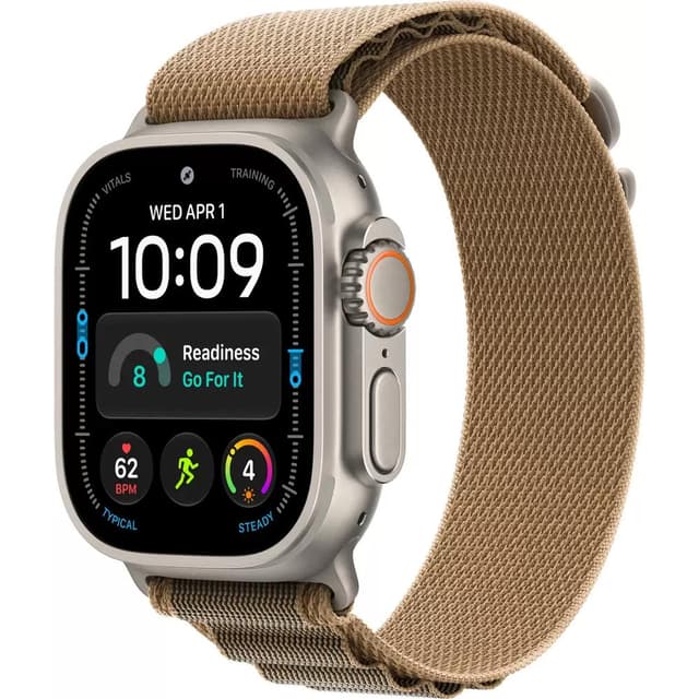 Умные часы Apple Watch Ultra 4 LTE 49 мм (титановый корпус, природный/песочный, текстильный ремешок размера M)