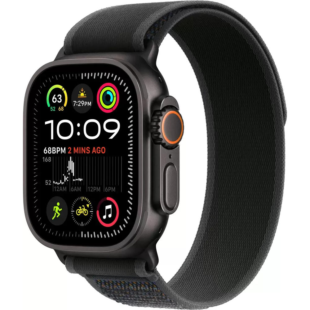 Умные часы Apple Watch Ultra 2 LTE 49 мм (титановый корпус, черный/черный, нейлоновый ремешок S/M)