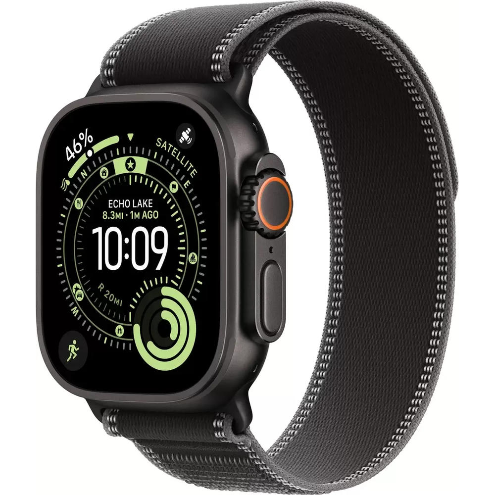 Умные часы Apple Watch Ultra 3 LTE 49 мм (титановый корпус, черный/черный, нейлоновый ремешок размера M/L)