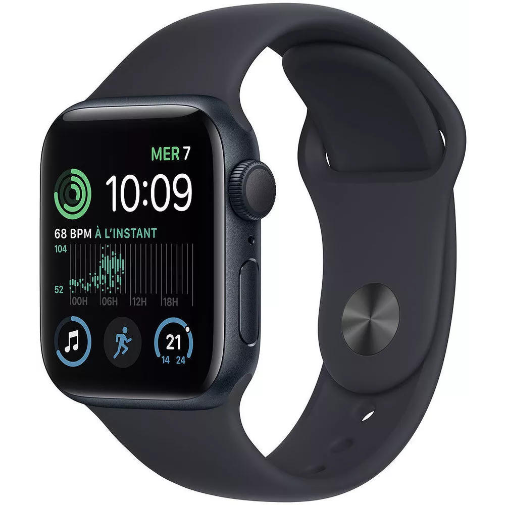 Умные часы Apple Watch SE 2 40 мм (алюминиевый корпус, полуночный/полуночный, спортивные силиконовые ремешки S/M + M/L)