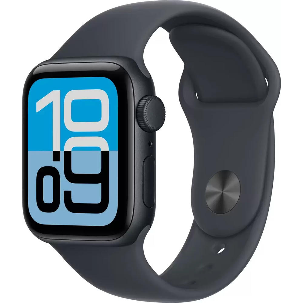 Умные часы Apple Watch SE 3 40 мм (алюминиевый корпус, полуночный/полуночный, спортивный силиконовый ремешок M/L)