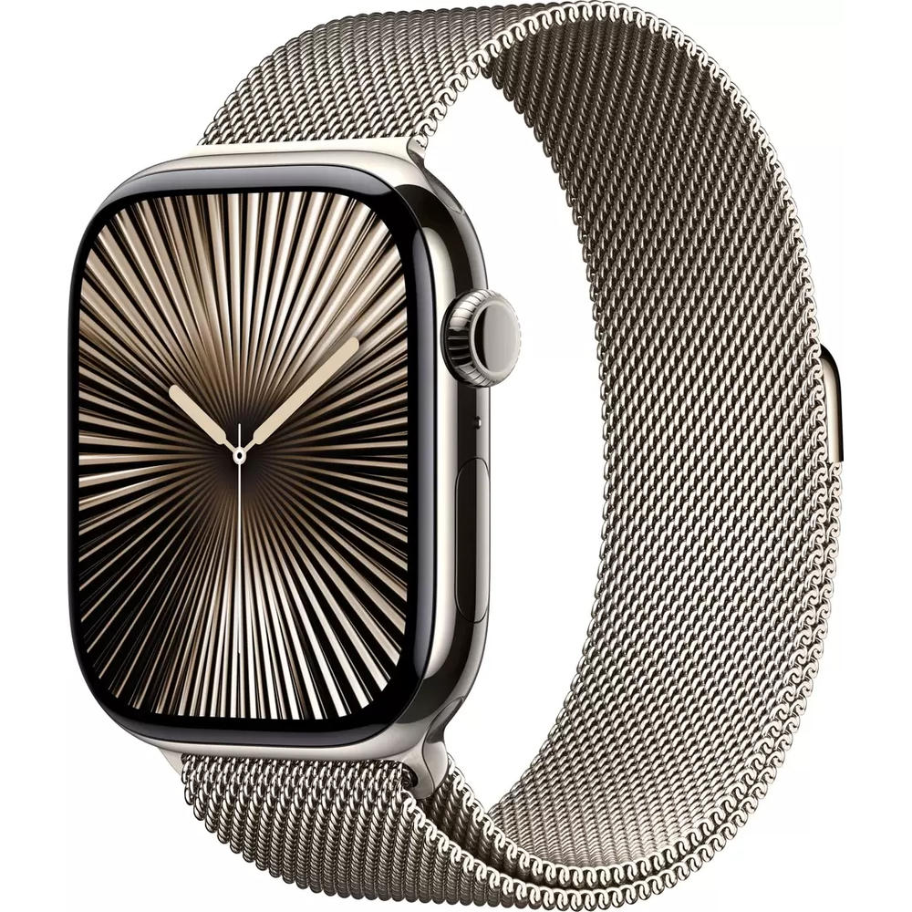 Умные часы Apple Watch Series 10 LTE 46 мм (титановый корпус, титановый/титановый, миланская петля M/L)