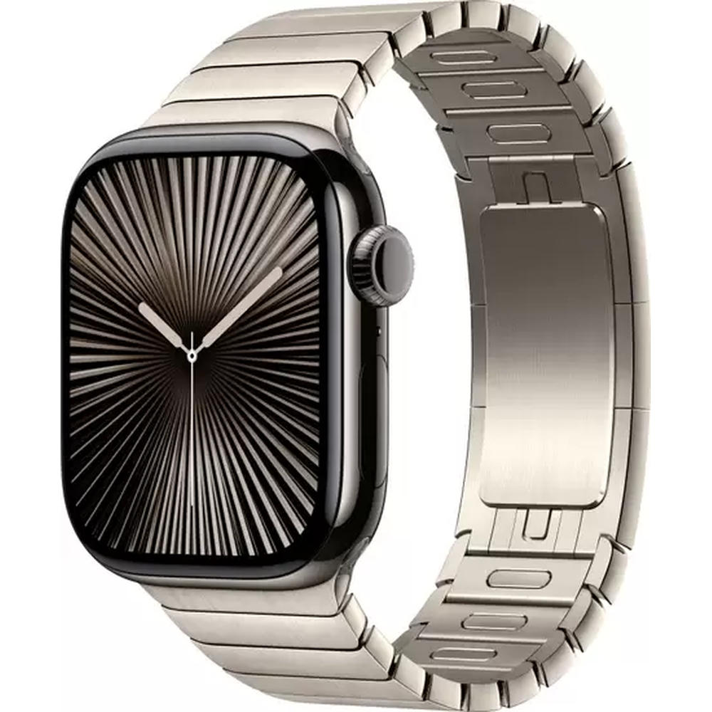 Умные часы Apple Watch Series 10 LTE 42 мм (титановый корпус, сланец/натуральный, стальной ремешок)