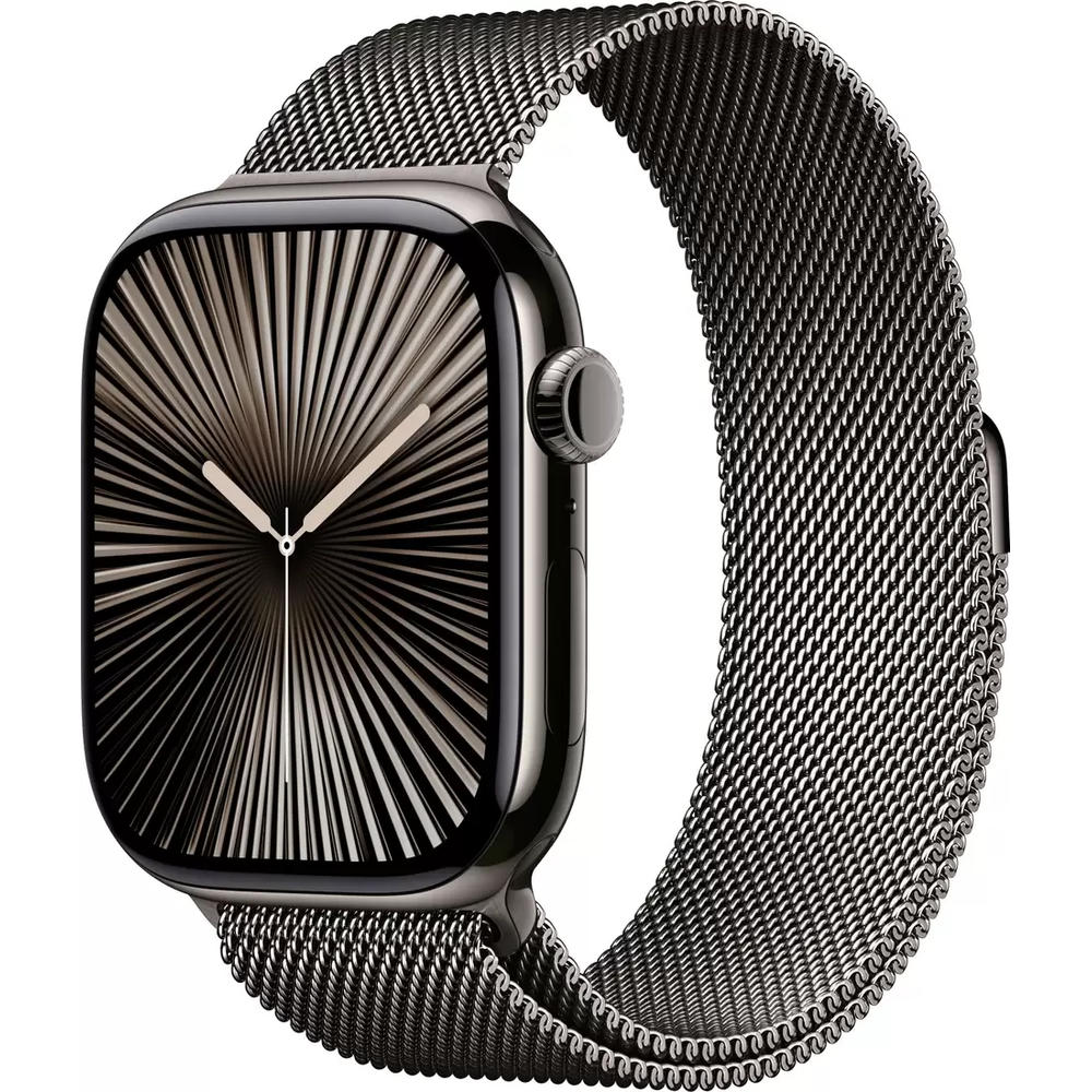 Умные часы Apple Watch Series 10 LTE 42 мм (титановый корпус, черный/сланец, миланская петля)
