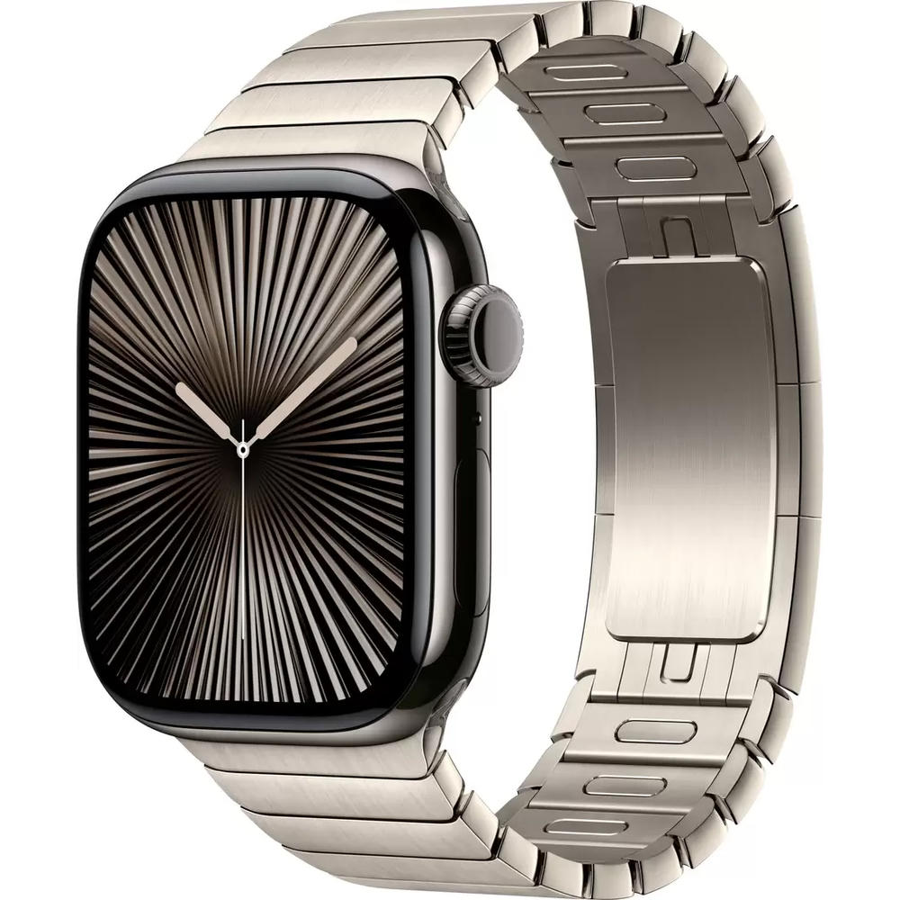 Умные часы Apple Watch Series 10 42 мм (титановый корпус, сланец/натуральный, стальной ремешок)