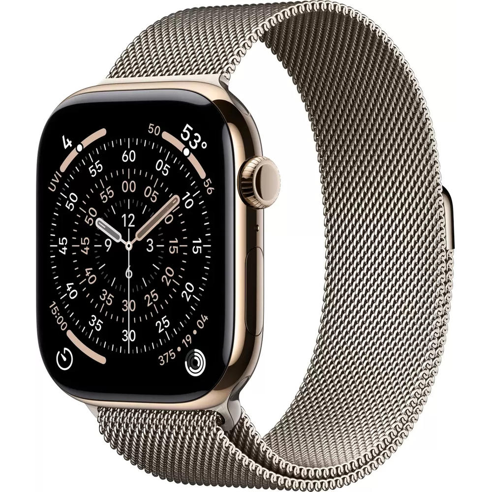 Умные часы Apple Watch Series 11 LTE 46 мм (титановый корпус, золотистый/природный, миланская петля M/L)
