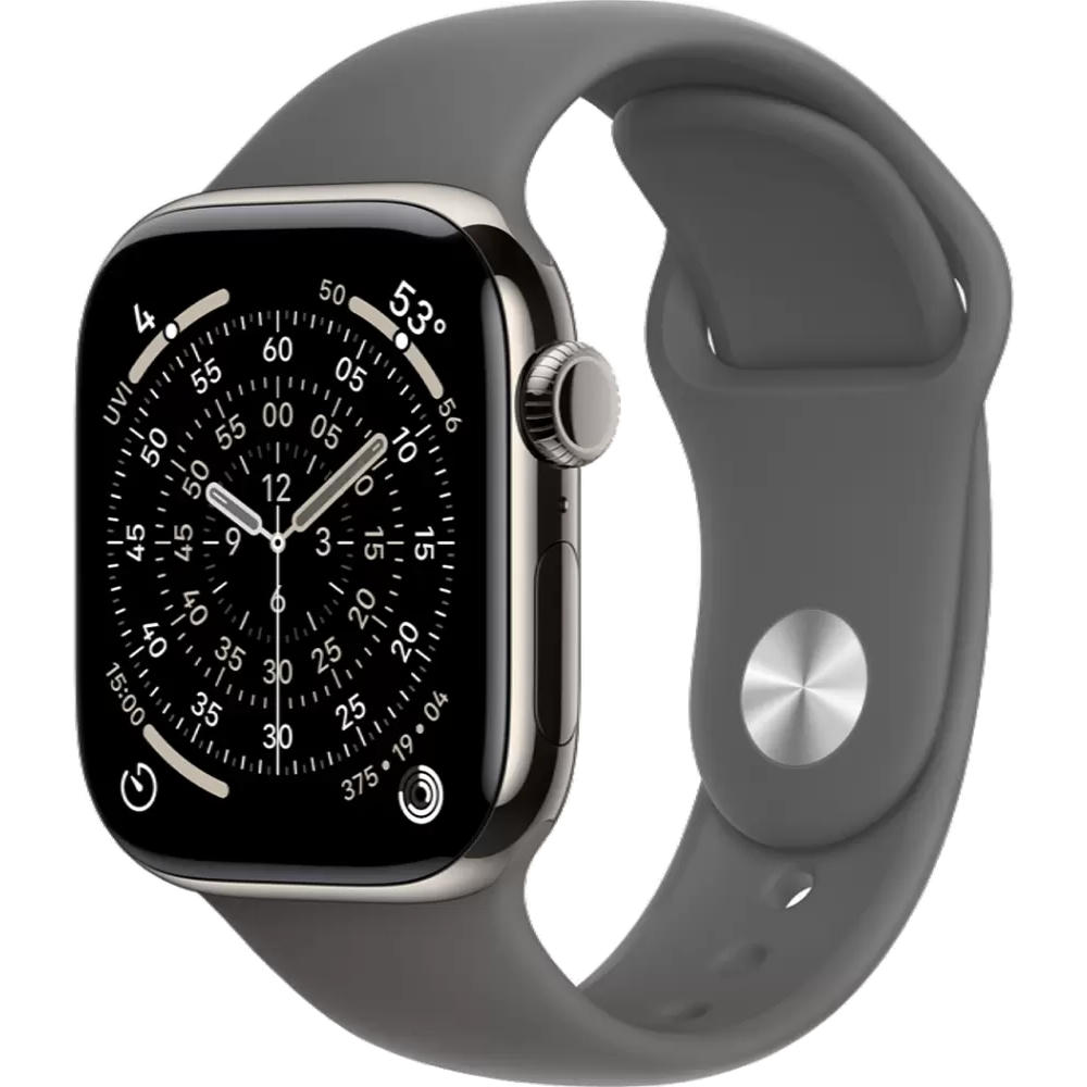 Умные часы Apple Watch Series 11 LTE 42 мм (титановый корпус, серый/серый, спортивный силиконовый ремешок M/L)