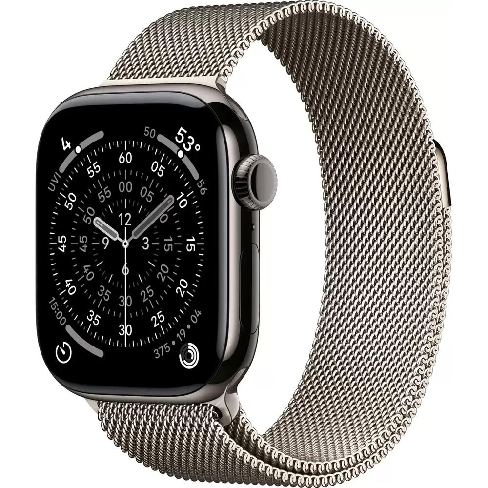 Умные часы Apple Watch Series 11 LTE 42 мм (титановый корпус, сланец/природный, миланская петля)