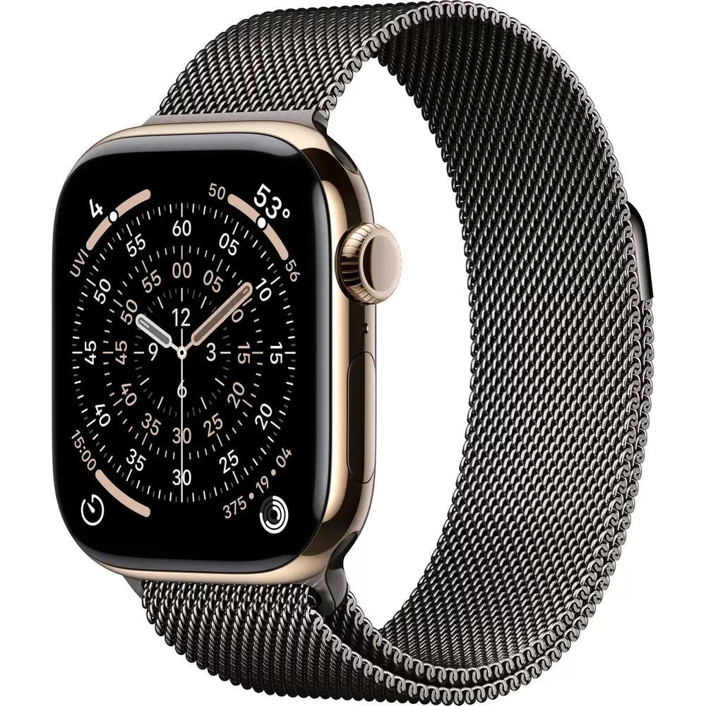 Умные часы Apple Watch Series 11 LTE 42 мм (титановый корпус, золотистый/сланец, миланская петля)