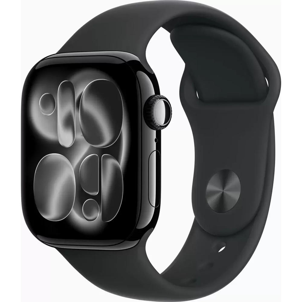 Умные часы Apple Watch Series 11 46 мм (алюминиевый корпус, черный/черный, спортивный силиконовый ремешок M/L)