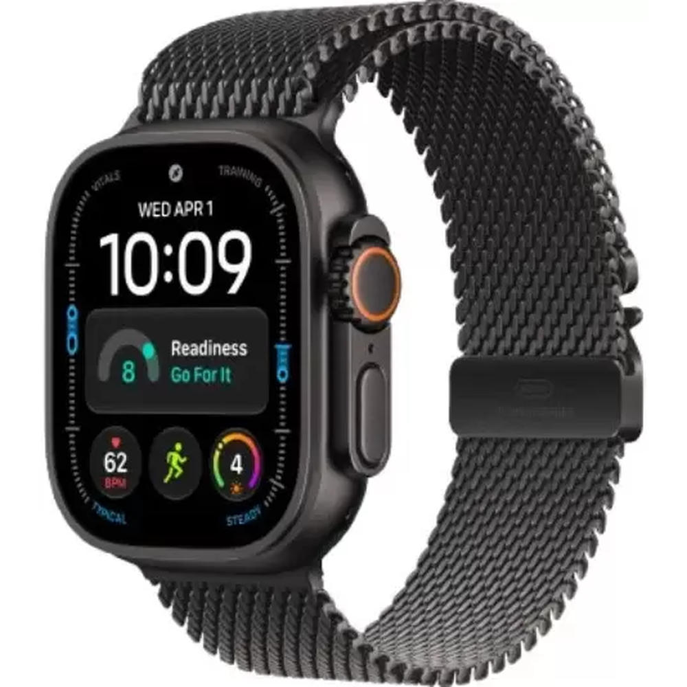 Умные часы Apple Watch Ultra 4 LTE 49 мм (титановый корпус, черный/черный, миланская петля M)