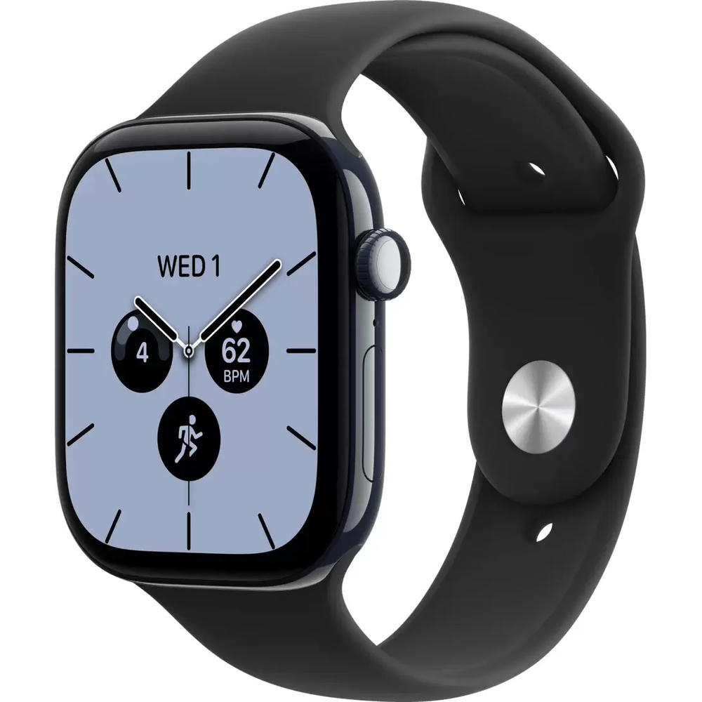 Умные часы Apple Watch Series 12 LTE 42 мм (керамический корпус, полуночный/черный, спортивный силиконовый ремешок S/M)