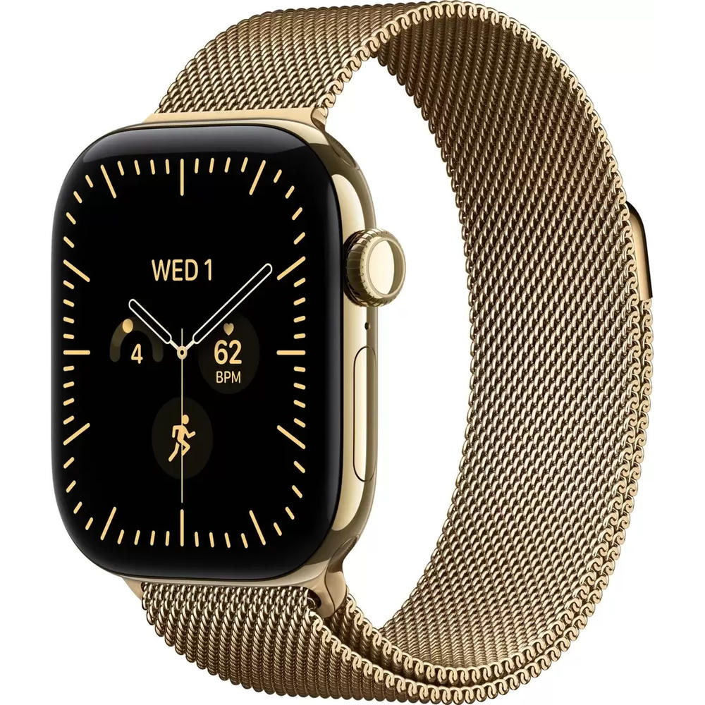 Умные часы Apple Watch Series 12 LTE 42 мм (титановый корпус, сияющее золото/сияющее золото, миланский браслет)
